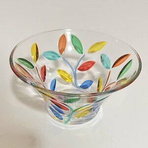 MURANO GLASS TREE OF LIFE Hand Painted Candy Dish ITALIAN GLASS/Preowned